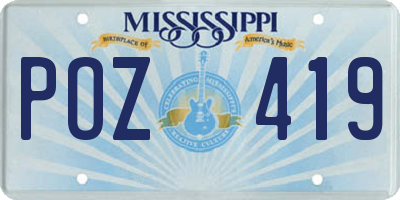 MS license plate POZ419