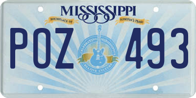 MS license plate POZ493
