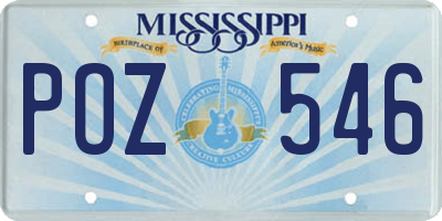 MS license plate POZ546