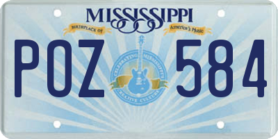 MS license plate POZ584