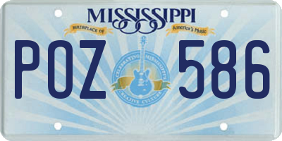 MS license plate POZ586