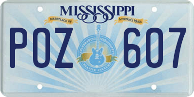 MS license plate POZ607