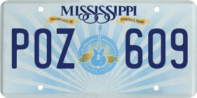 MS license plate POZ609