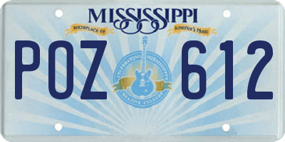 MS license plate POZ612