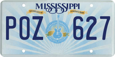 MS license plate POZ627