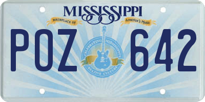 MS license plate POZ642
