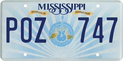 MS license plate POZ747