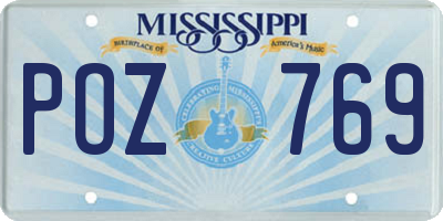 MS license plate POZ769