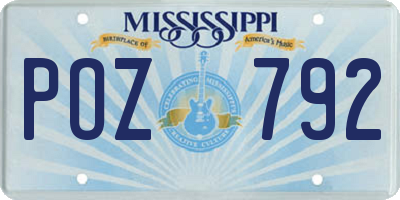 MS license plate POZ792