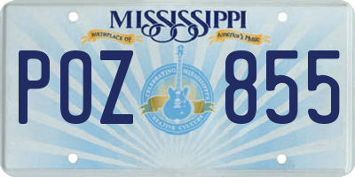 MS license plate POZ855