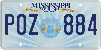 MS license plate POZ884