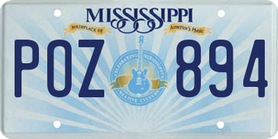 MS license plate POZ894