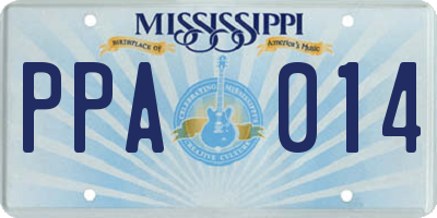 MS license plate PPA014