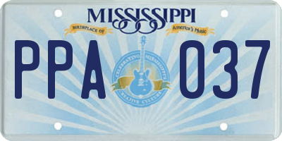MS license plate PPA037