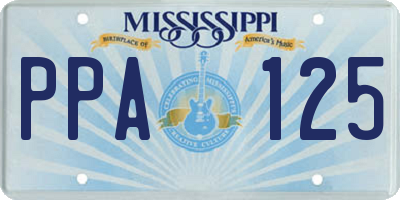 MS license plate PPA125