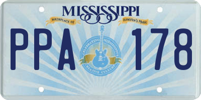 MS license plate PPA178