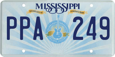 MS license plate PPA249