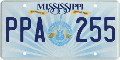 MS license plate PPA255