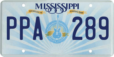 MS license plate PPA289