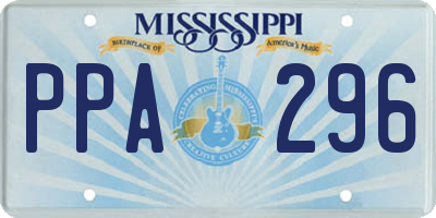 MS license plate PPA296