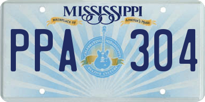 MS license plate PPA304