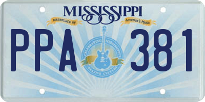 MS license plate PPA381