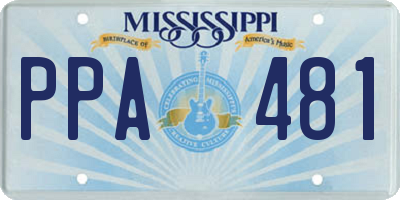 MS license plate PPA481