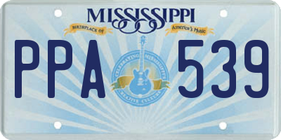 MS license plate PPA539