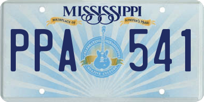MS license plate PPA541