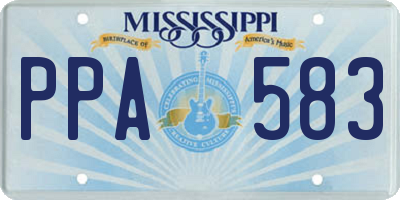 MS license plate PPA583