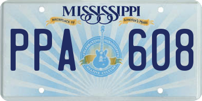 MS license plate PPA608