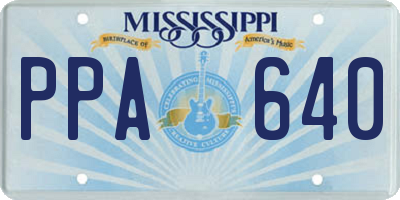 MS license plate PPA640