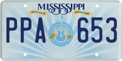 MS license plate PPA653