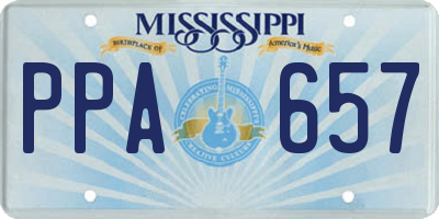 MS license plate PPA657