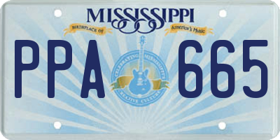 MS license plate PPA665