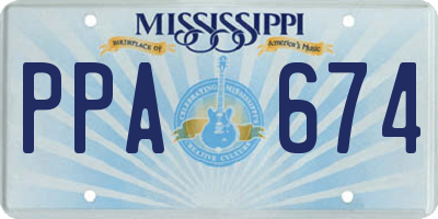 MS license plate PPA674