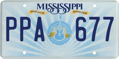 MS license plate PPA677