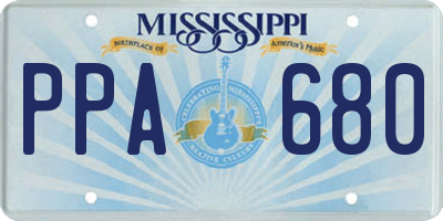 MS license plate PPA680