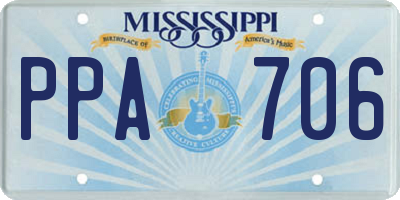 MS license plate PPA706