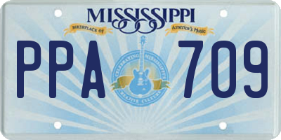 MS license plate PPA709