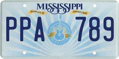 MS license plate PPA789