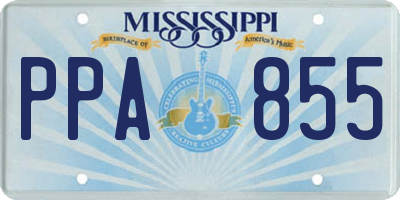 MS license plate PPA855