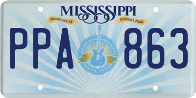 MS license plate PPA863