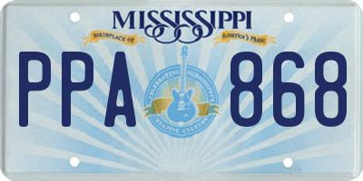 MS license plate PPA868