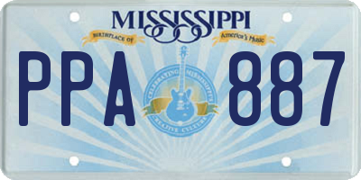 MS license plate PPA887