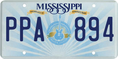 MS license plate PPA894