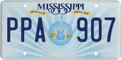 MS license plate PPA907