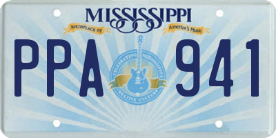 MS license plate PPA941