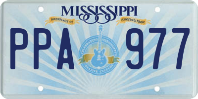 MS license plate PPA977