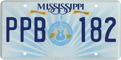 MS license plate PPB182